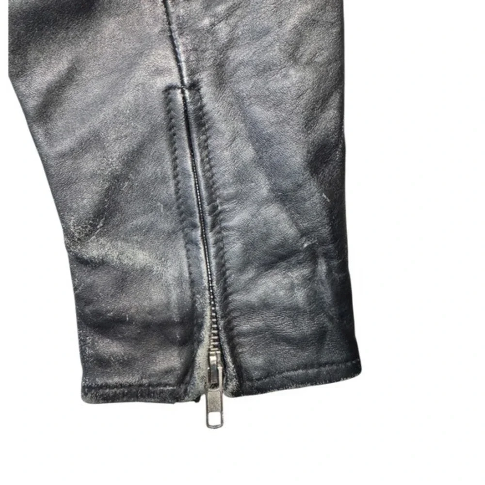 Vance Leather collection‎ women XXXXL Black Genuine Motorcycle Jacket 11 Zippers